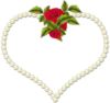 Frame Heart Pearl And A Rose Transparent Image